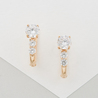 Серьги из красного золота 585 пробы c фианитами