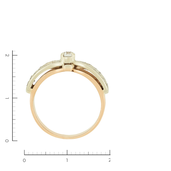 Кольцо из комбинированного золота 585 пробы c 31 бриллиантами, Л30133562 за 65730