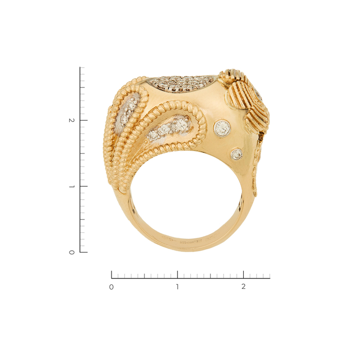 Кольцо из желтого золота 500 пробы c 32 бриллиантами, Л 2809 5310 за 105000
