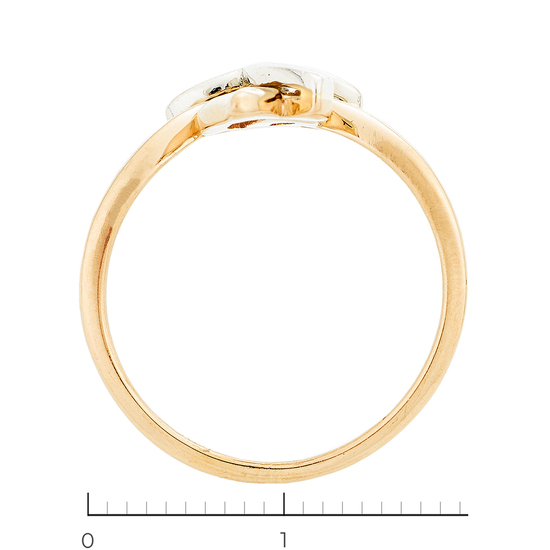 Кольцо из комбинированного золота 585 пробы c 3 бриллиантами, Л62015206 за 17700