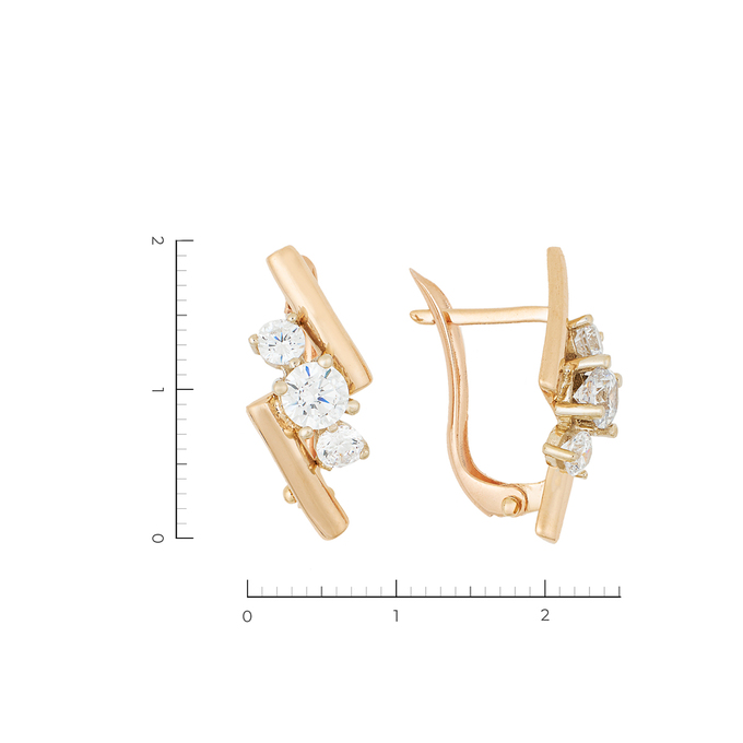 Серьги из золота 585 пробы c 6 фианитами, Л 4807 0372 за 20160