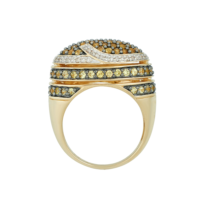 Кольцо из золота 585 пробы c цветными сапфирами и бриллиантами, Л 0515 0769 за 127000