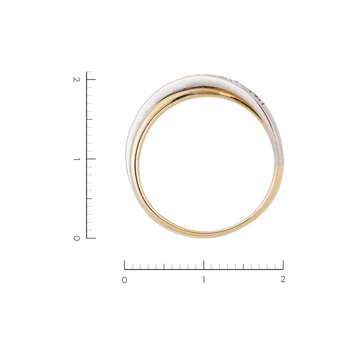 Кольцо из комбинированного золота 585 пробы c 7 бриллиантами, Л 4709 4502 за 23030