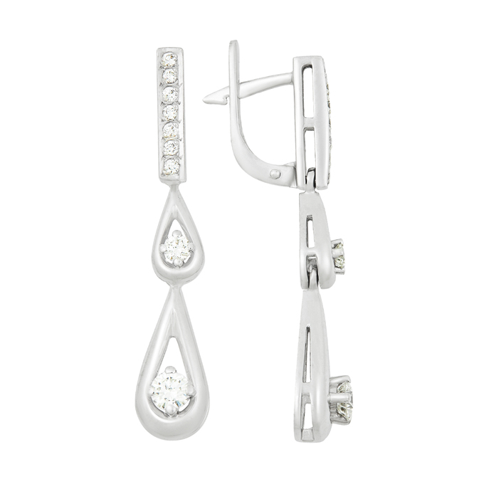 Серьги из золота 585 пробы c бриллиантами