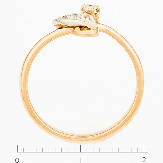 Кольцо из комбинированного золота 585 пробы c 4 бриллиантами, Л28078489 за 10465
