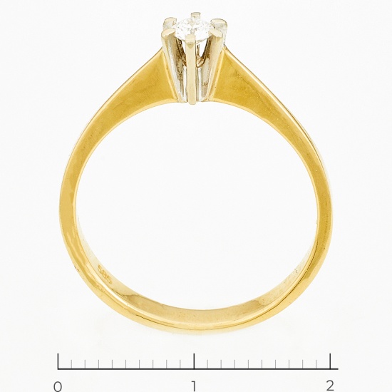 Кольцо из комбинированного золота 585 пробы c 1 бриллиантом, ЦО0054473 за 14940