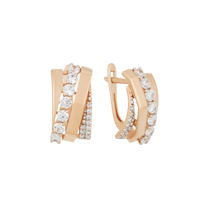 Серьги из золота 585 пробы c фианитами