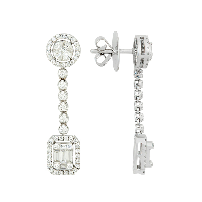Серьги из золота 750 пробы с бриллиантами, Ц О007 5183 за 150000