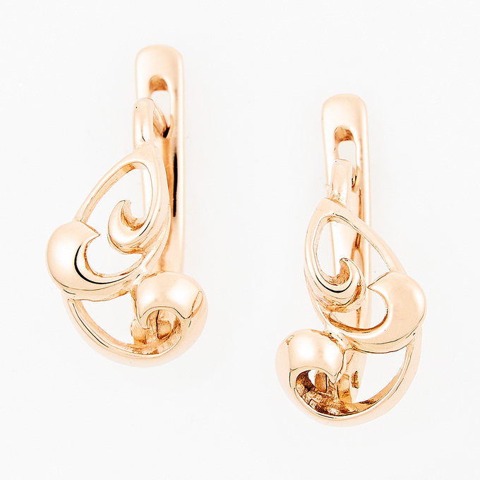 Серьги из красного золота 585 пробы