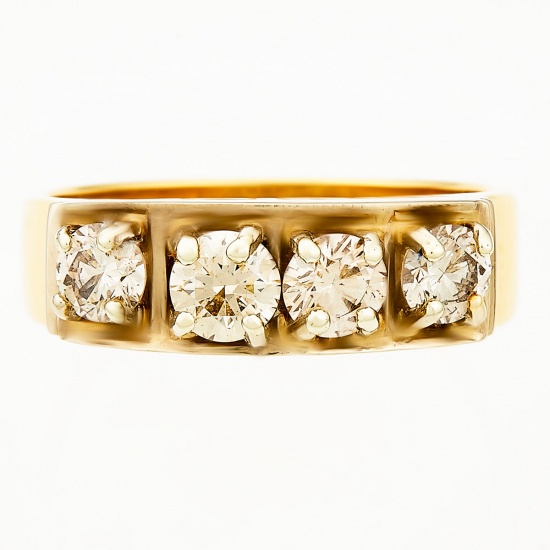 Кольцо из комбинированного золота 585 пробы c 4 бриллиантами, Л32069818 за 151560