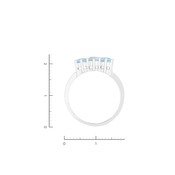 Кольцо из золота 585 пробы c 3 топазами