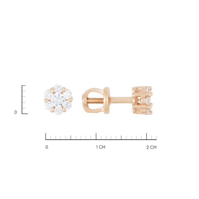 Серьги из золота 585 пробы c фианитами