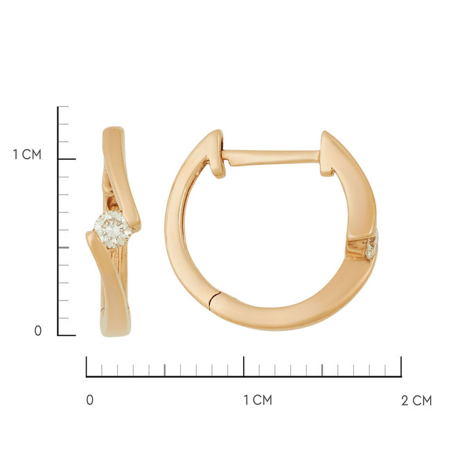 Серьги из золота 585 пробы c бриллиантами, Л 7100 2095 за 20800