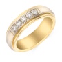 Кольцо обручальное из комбинированного золота 585 пробы c 5 бриллиантами 044671 фото 1