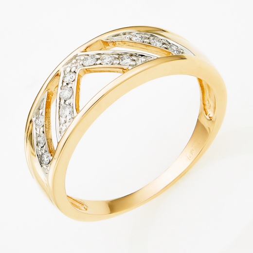 Кольцо из комбинированного золота 585 пробы c 12 бриллиантами Л60016246 фото 1