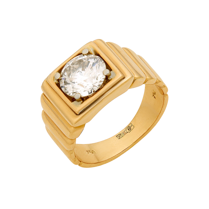 Кольцо из золота 750 пробы c бриллиантом