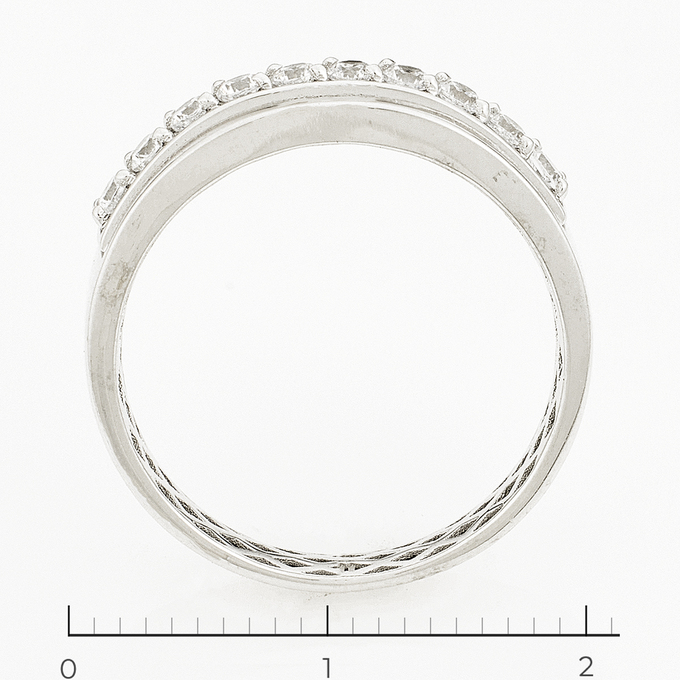 Кольцо из белого золота 585 пробы c фианитами