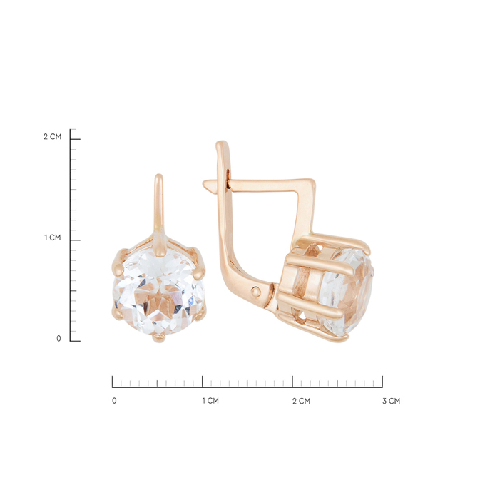 Серьги из золота 585 пробы c кварцами, Л 4306 3611 за 38480