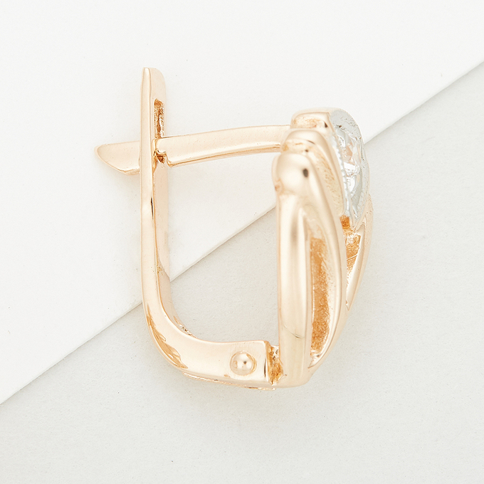 Серьги из золота 585 пробы c фианитами