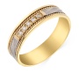 Кольцо обручальное из комбинированного золота 585 пробы c 5 бриллиантами 047717 фото 1