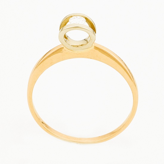 Кольцо из комбинированного золота 585 пробы c 1 бриллиантом, Л35059678 за 9000