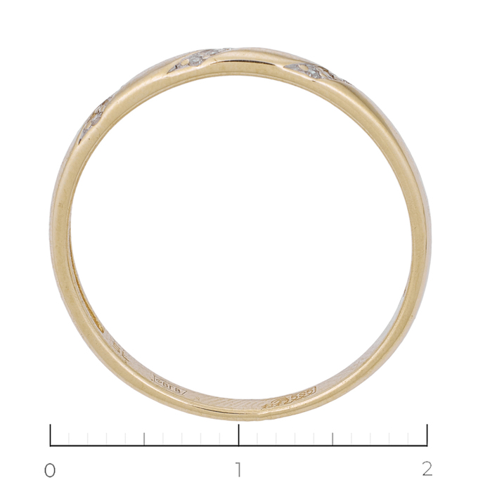Кольцо из желтого золота 585 пробы c 9 бриллиантами, Л 6100 4118 за 14800