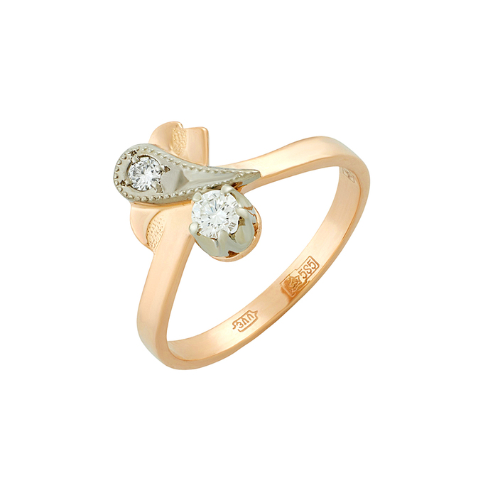 Кольцо из золота 585 пробы c бриллиантами, Л 0910 9366 за 40140