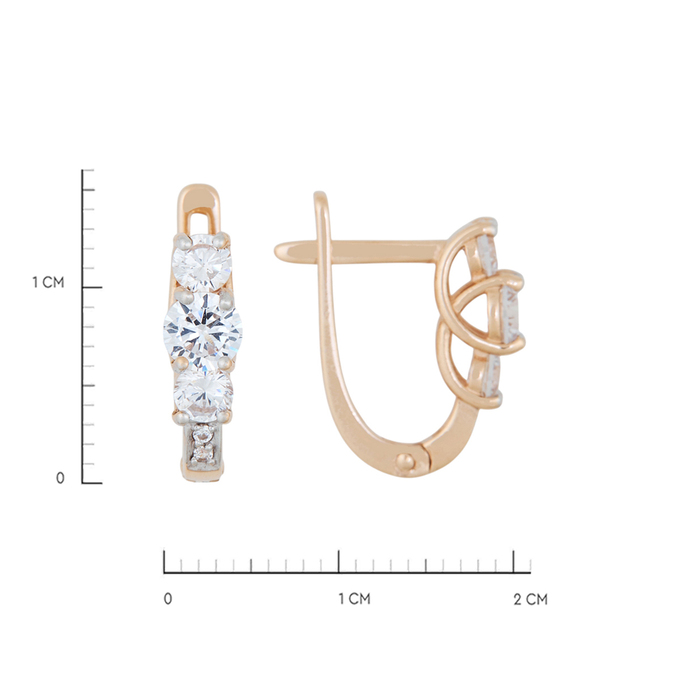 Серьги из золота 585 пробы c фианитами, Л 5103 6323 за 18160