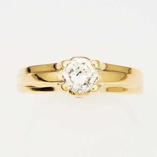 Кольцо из желтого золота 750 пробы c 3 бриллиантами, Л31072451 за 87960