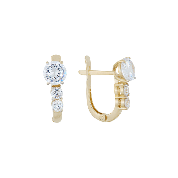 Серьги из золота 585 пробы c фианитами