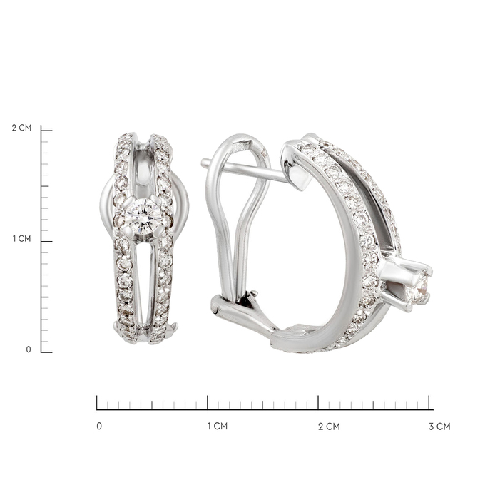 Серьги из золота 750 пробы с бриллиантами, Л 2812 6672 за 138000