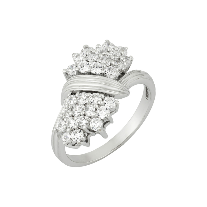 Кольцо из золота 585 пробы c фианитами