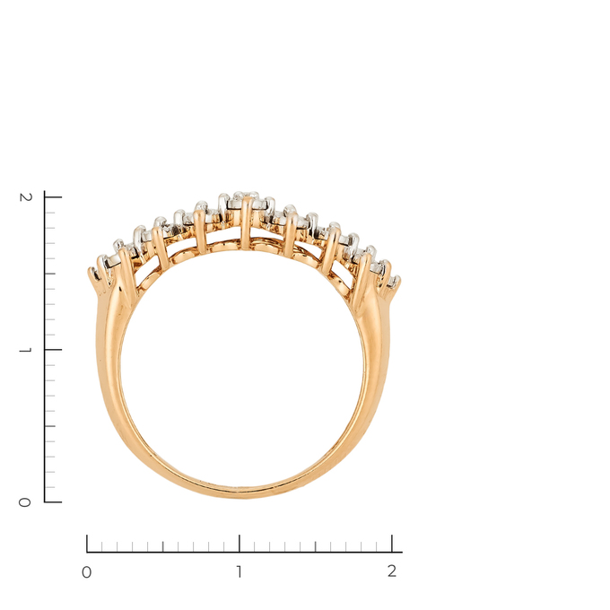 Кольцо из комбинированного золота 585 пробы c 22 бриллиантами, Л 4305 9687 за 29520