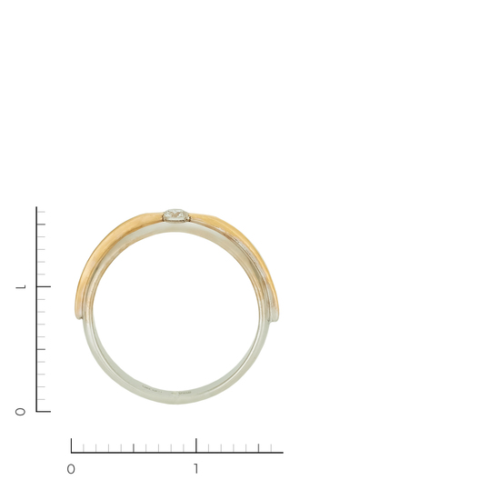 Кольцо из комбинированного золота 585 пробы c 1 бриллиантом, Л36056969 за 26000