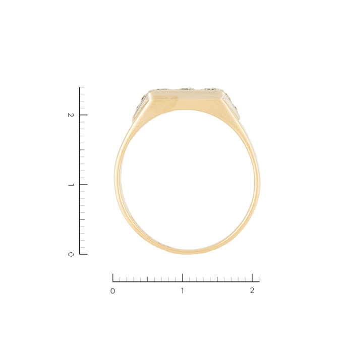 Кольцо из комбинированного золота 585 пробы c 15 бриллиантами, Л 1115 5578 за 77400