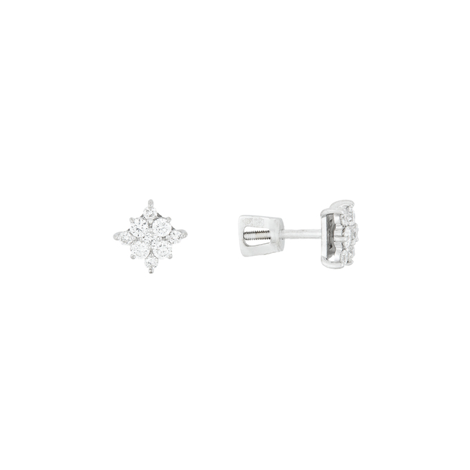 Серьги из золота 585 пробы c 18 бриллиантами