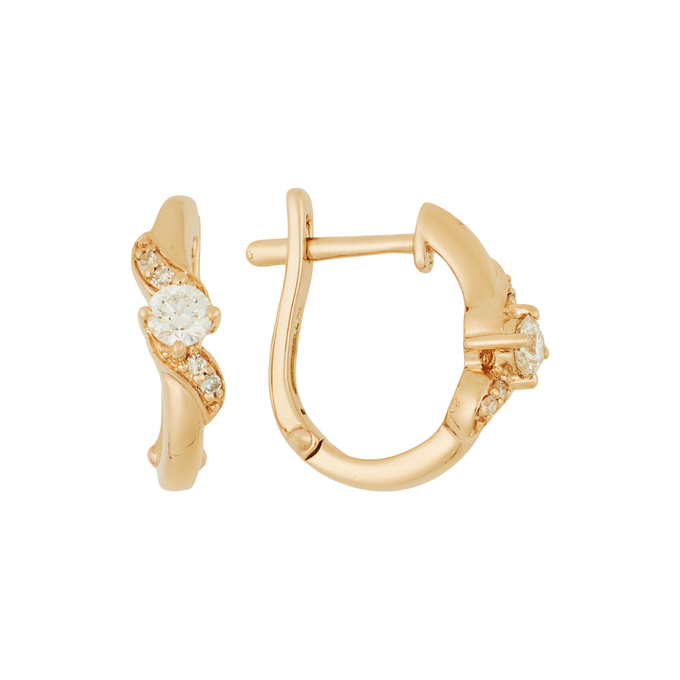 Серьги из золота 585 пробы c бриллиантами