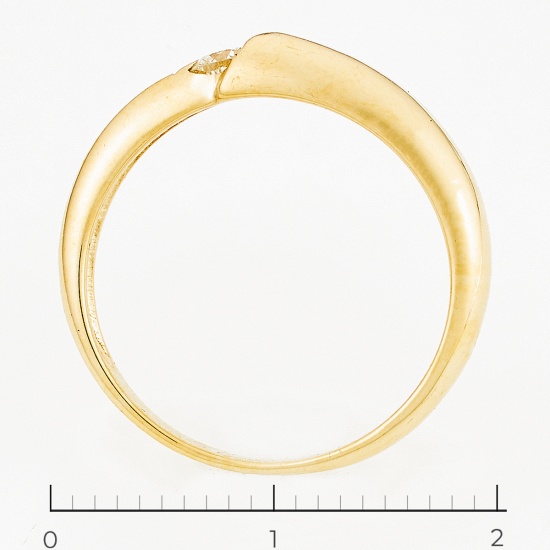 Кольцо из желтого золота 585 пробы c 1 бриллиантом, Л45065875 за 12750