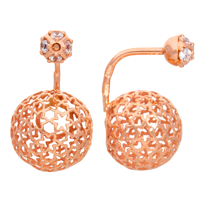 Серьги из золота 585 пробы c фианитами