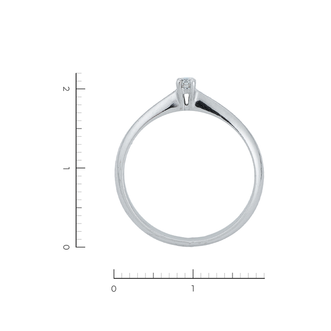 Кольцо из белого золота 585 пробы c 1 бриллиантом, Л 5703 2004 за 14350