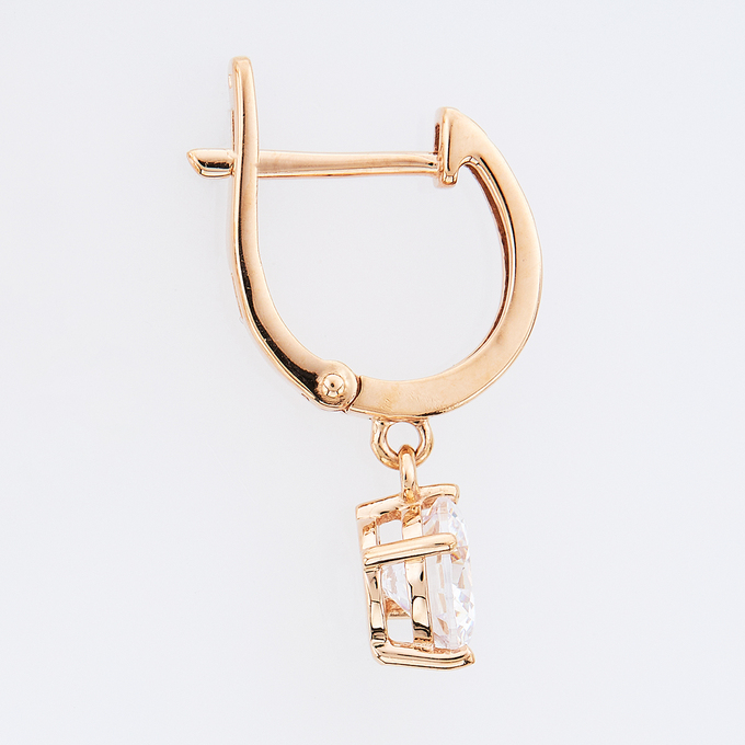 Серьги из золота 585 пробы c фианитами