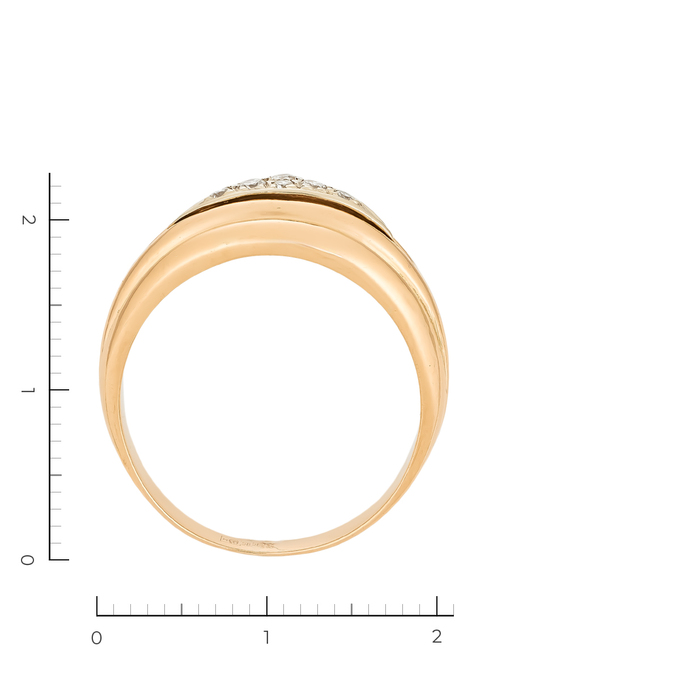 Кольцо из красного золота 585 пробы c 6 бриллиантами, Л 6201 6645 за 43920