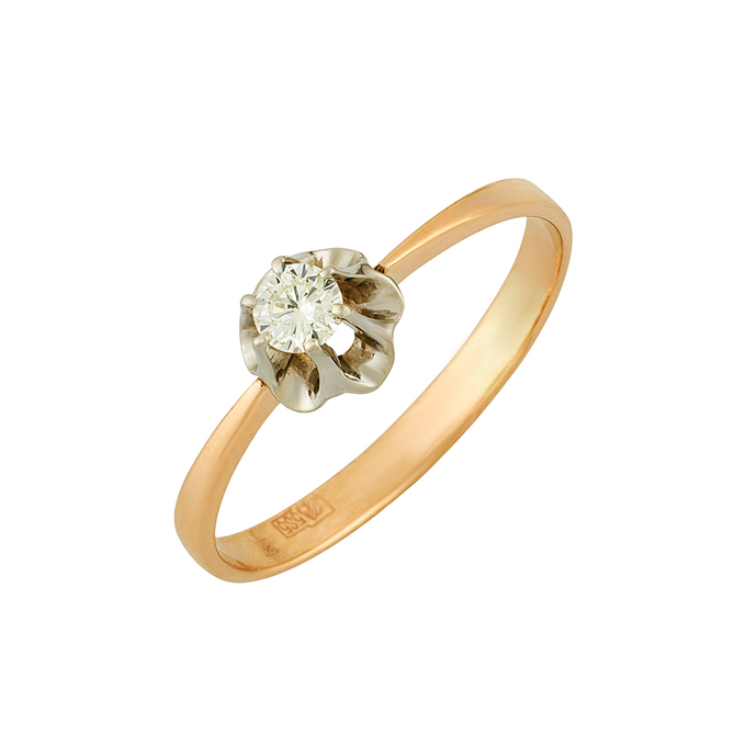 Кольцо из золота 585 пробы c бриллиантом, Л 3507 1773 за 32720