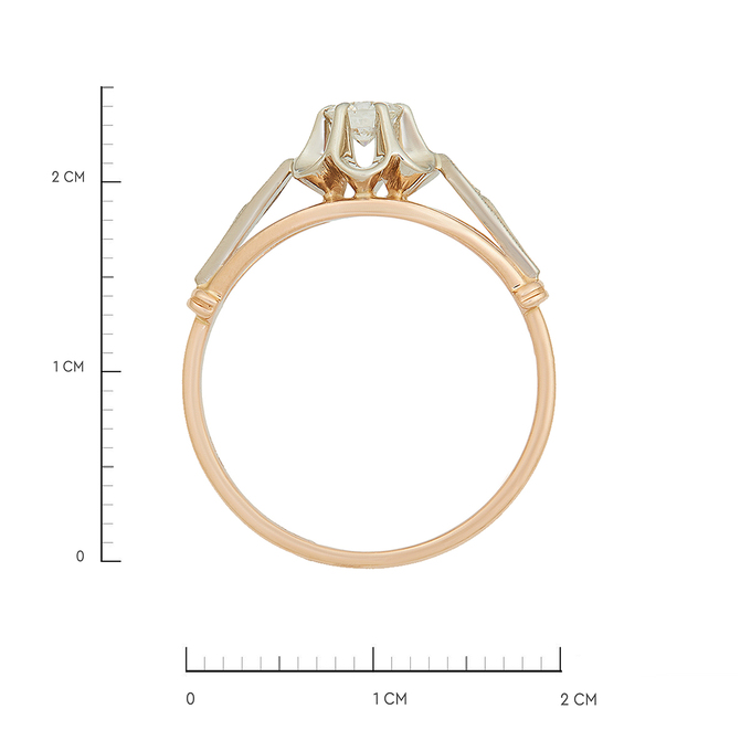 Кольцо из золота 583 пробы c бриллиантом, Л 2811 8461 за 80150
