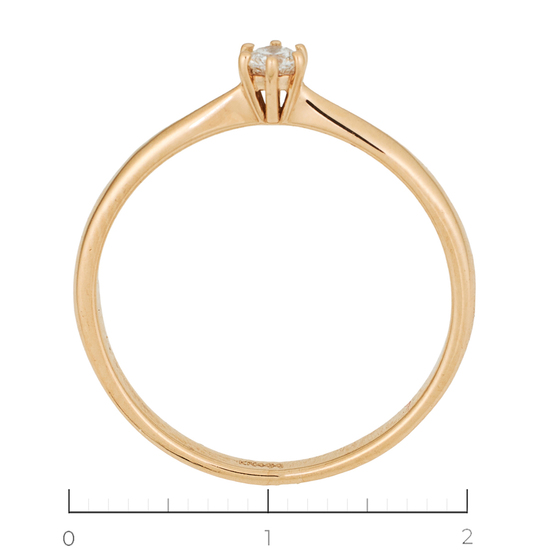 Кольцо из красного золота 585 пробы c 1 бриллиантом, Л61024355 за 16450