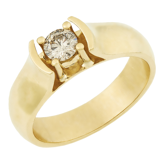 Кольцо из желтого золота 750 пробы c 1 бриллиантом, Л33087296 за 137900