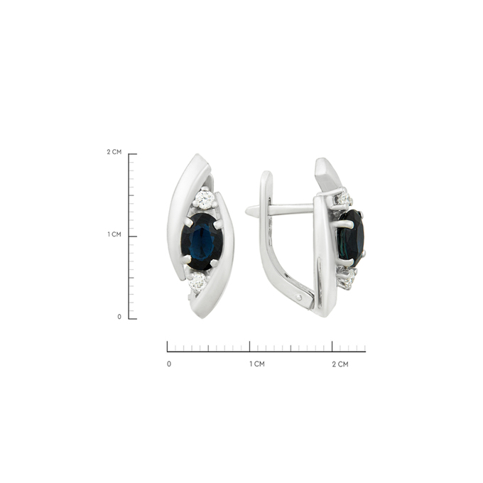 Серьги из золота 585 пробы c сапфирами и бриллиантами, К 0000 5500 за 78900