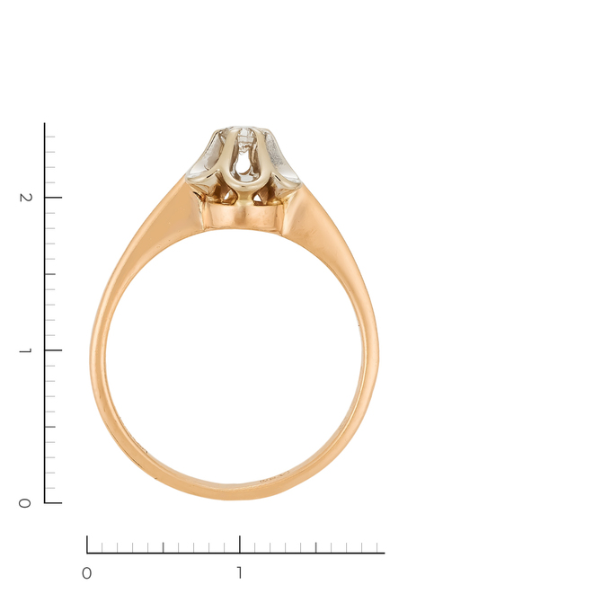 Кольцо из золота 585 пробы c 1 бриллиантом, Л 2809 9912 за 25520