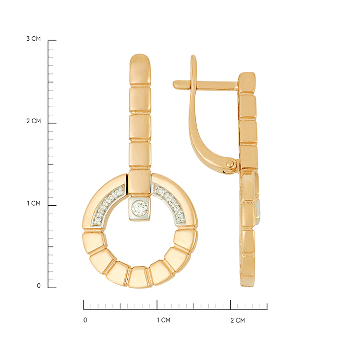 Серьги из золота 585 пробы c бриллиантами, Л 6202 1279 за 55000
