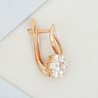 Серьги из красного золота 585 пробы c фианитами